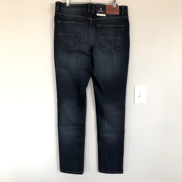 NWT Men’s Ben Sherman Slim Fit Mid Rise Dark Wash Jeans, Size 32W x 34L - Picture 2 of 16